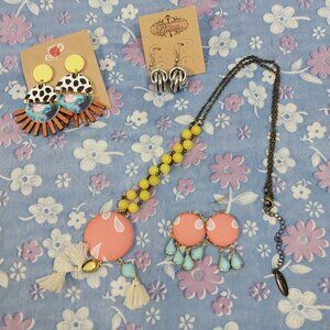 3221 Plunder 14" Necklace and Matching Earrings. Plus Two Sets Plunder Earrings.